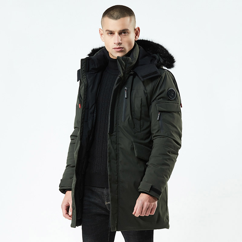 Vinter casual lång stil huva epaulett bomull vadderade jackor herr tjock hatt vindtät herr parkas fickor kappor