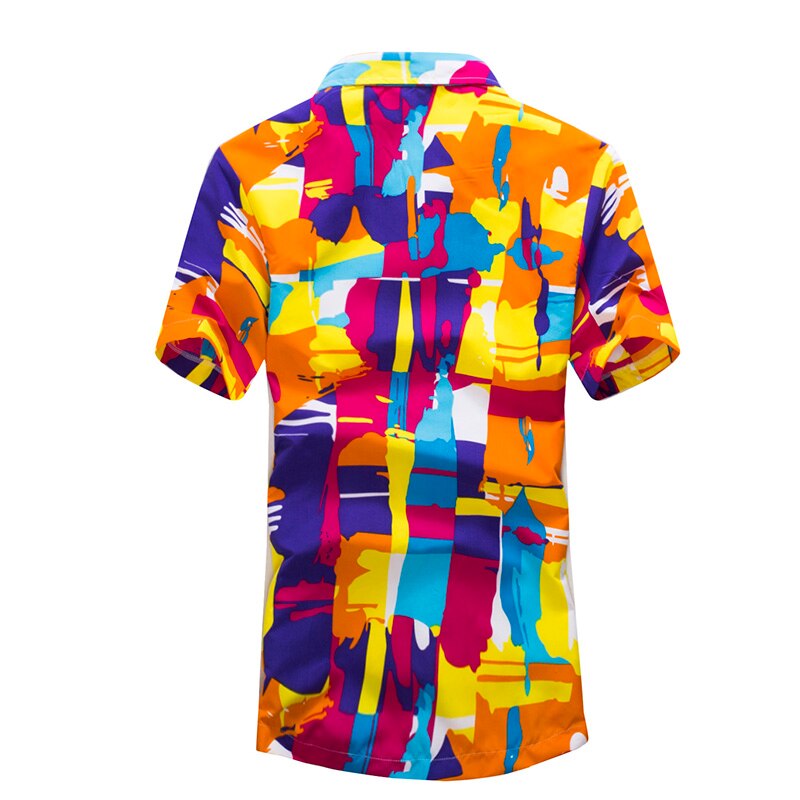 Camisa hawaiana estampada para hombres Casual camisas de manga corta de verano botón playa blusa suelta hombres tapas Streetwear Camisa Masculina