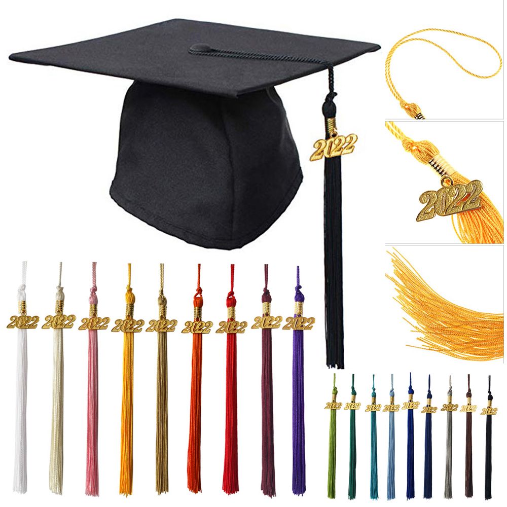 2022 nowy akademicki biret studencki z frędzlem ze złotym uroku wisiorek mieszane kolor mundury DIY rzemiosło Student prezenty pamiątkowe