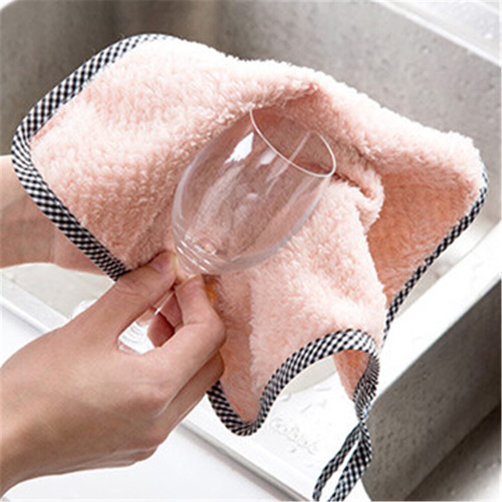 Super Absorbent Coral fleece Clean Cloth Cleaning Wiping Rag Dish Towel Home Kitchen Towel Sink Wipe Cleaning Towels 25*27.5cm