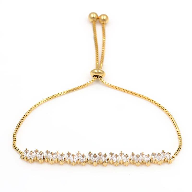 WEIMANJINGDIAN Brand Cubic Zirconia CZ Crystal Adjustable Bracelets for Women or Wedding Brides