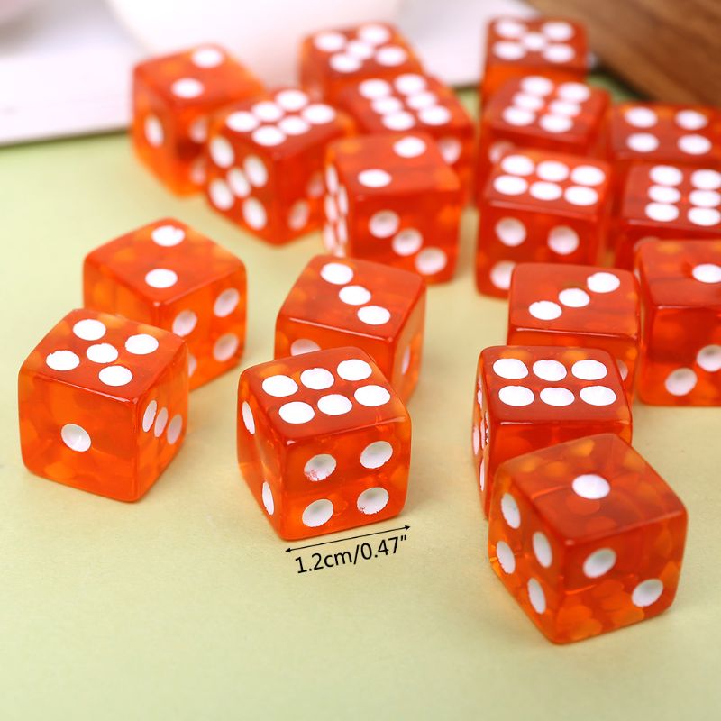 25 Pièces/ensemble Parti Jeu Dés 12 Carré Transparent Dés Coloré Club Jouer Pour Donjon D & D Bureau Jeux de Table