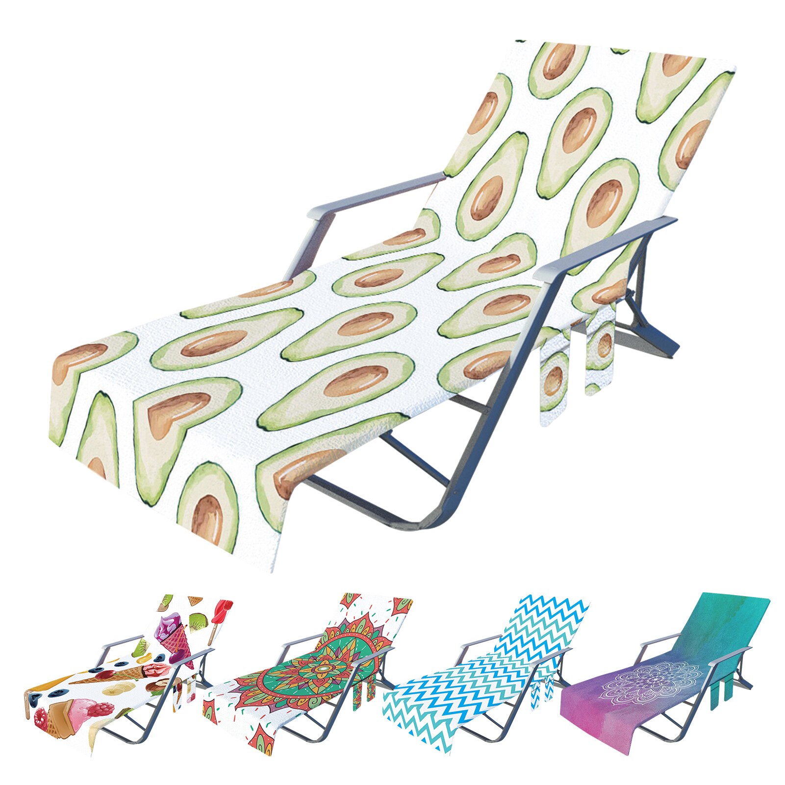 Strand Stoel Cover Zwembad Lounge Stoel Cover Met Zakken Lounge Stoel Handdoek Strandlaken Voor Zomer Strand Zonnebaden