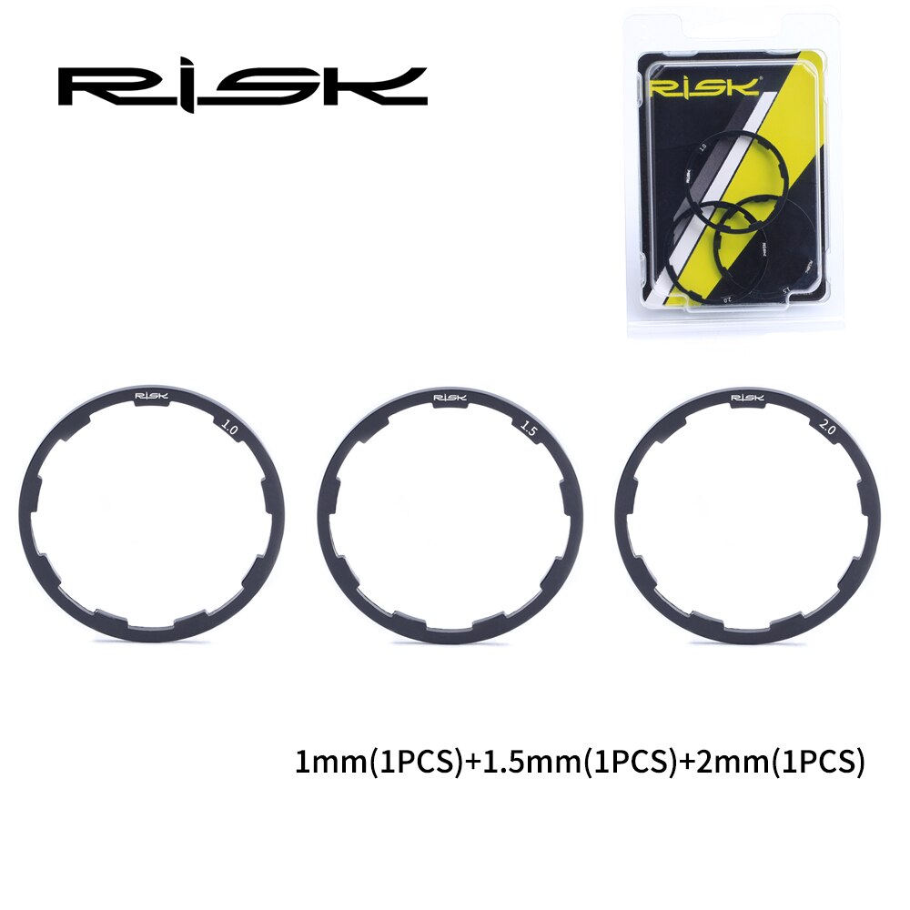 Risk cykel nav afstandsstykker mtb mountain road cykelvasker kassette svinghjul friløbsskive 1/1.5/2/1.85mm 10s 11 speed adapter: 3pc 1mm-1.5mm-2mm