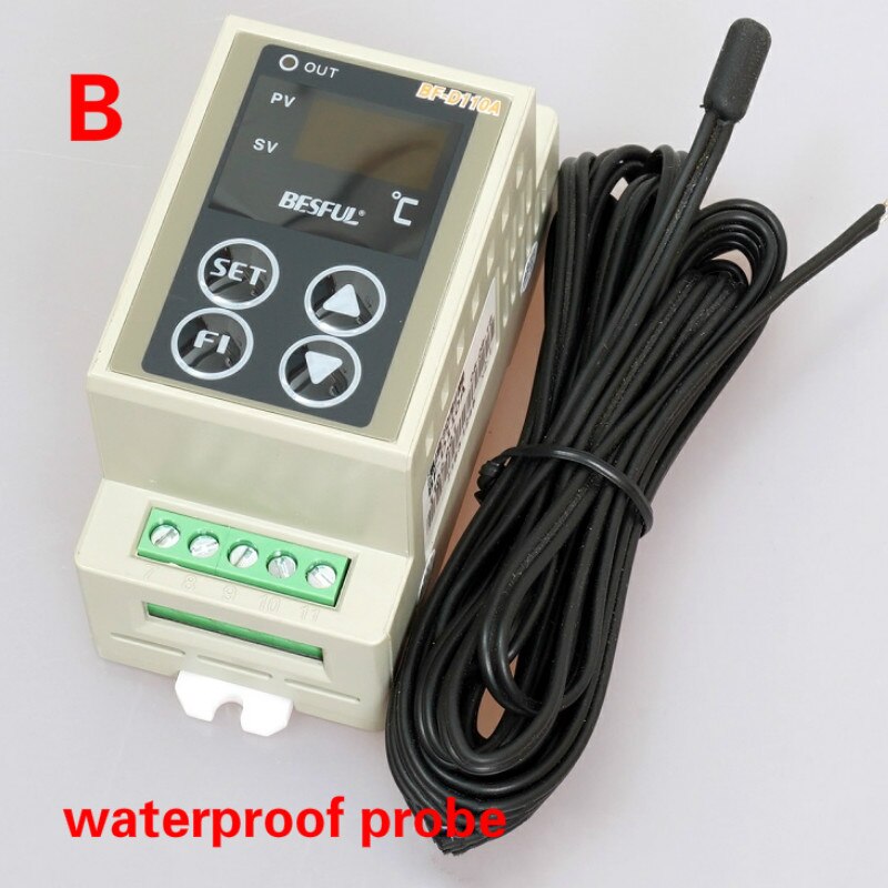 Termostato controlador de temperatura, carril, termostato solar, refrigeración, calefacción, controlador de temperatura de un solo canal, AC90V-250V