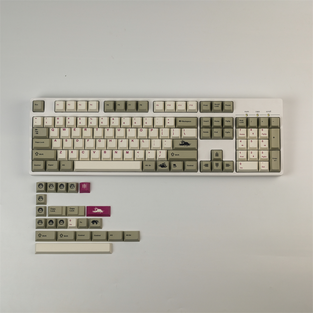 127 Keys Keycaps GMK Sloth PBT Keycaps Cherry Profile DYE-Sublimation For Mechanical Keyboard GK61 64 68 84 87 96 104 108