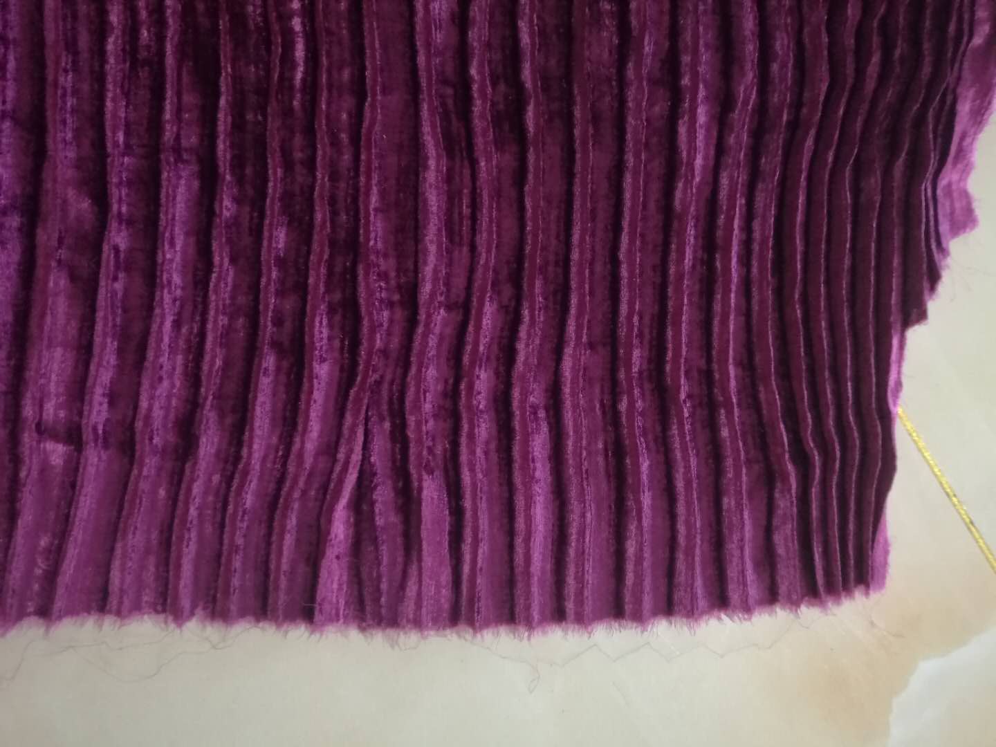 Veckad äkta siden sammet georgette sammet tyg vår och höst äkta siden sammet tyg veckad sammet /0.5m: Lila