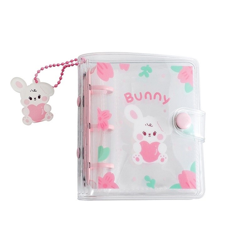 3Holes Mini PVC Loose Leaf Diary Transparent Pocket Small Journal Traveler Notebook Cute Cartoon DIY Planner Set