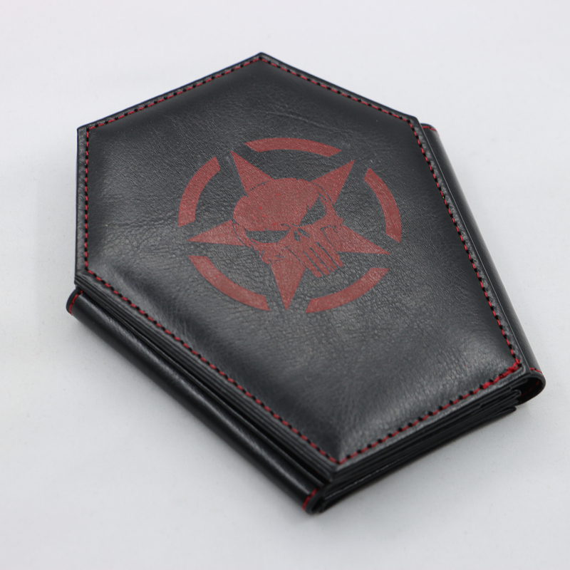 Dark Style Coffin Coin Purse Halloween Pattern Clutch Zipper Wallet PU Leather Trendy Purse