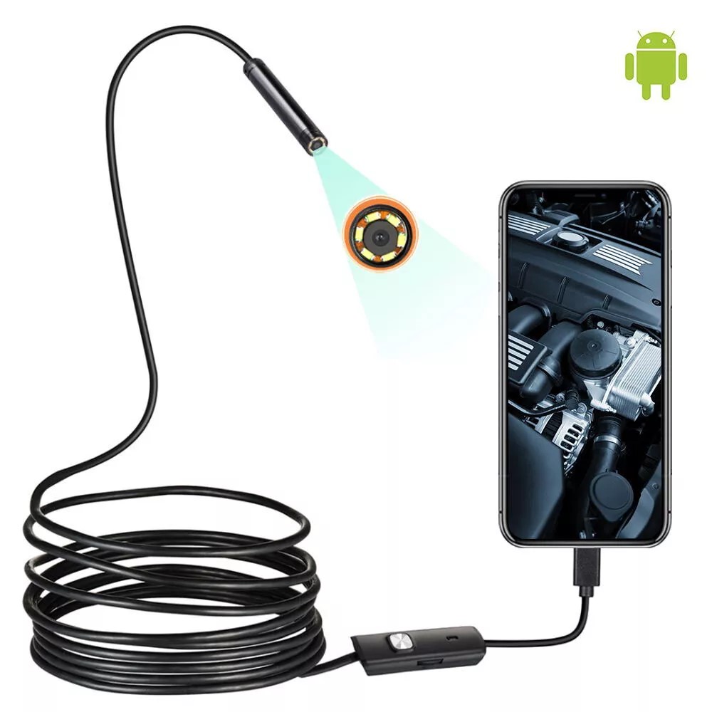 Endoskop Inspektionskamera 7mm - USB/Micro USB/iOS - Vandtæt