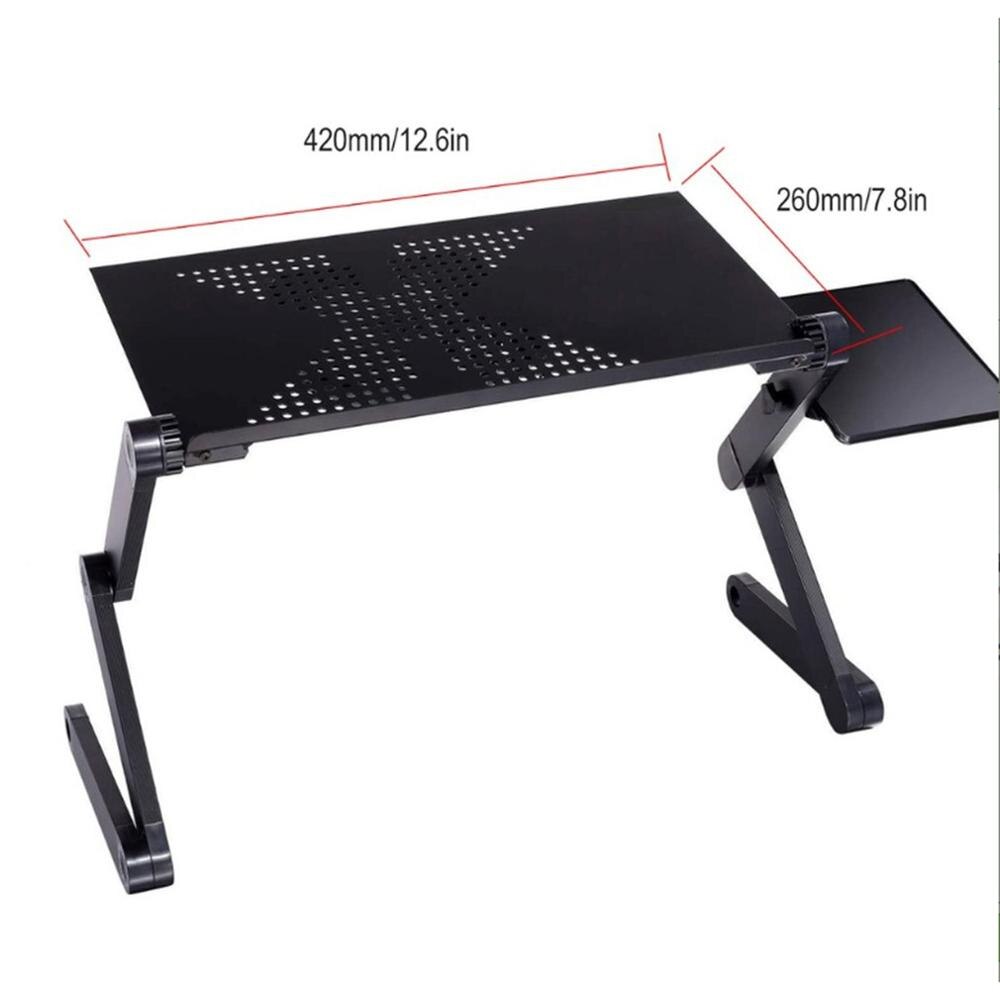 0.48m Portable Foldable Aluminum Alloy Laptop Computer Notebook Table Stand Desk Bed Tray Enjoy Fun in Home With Fan