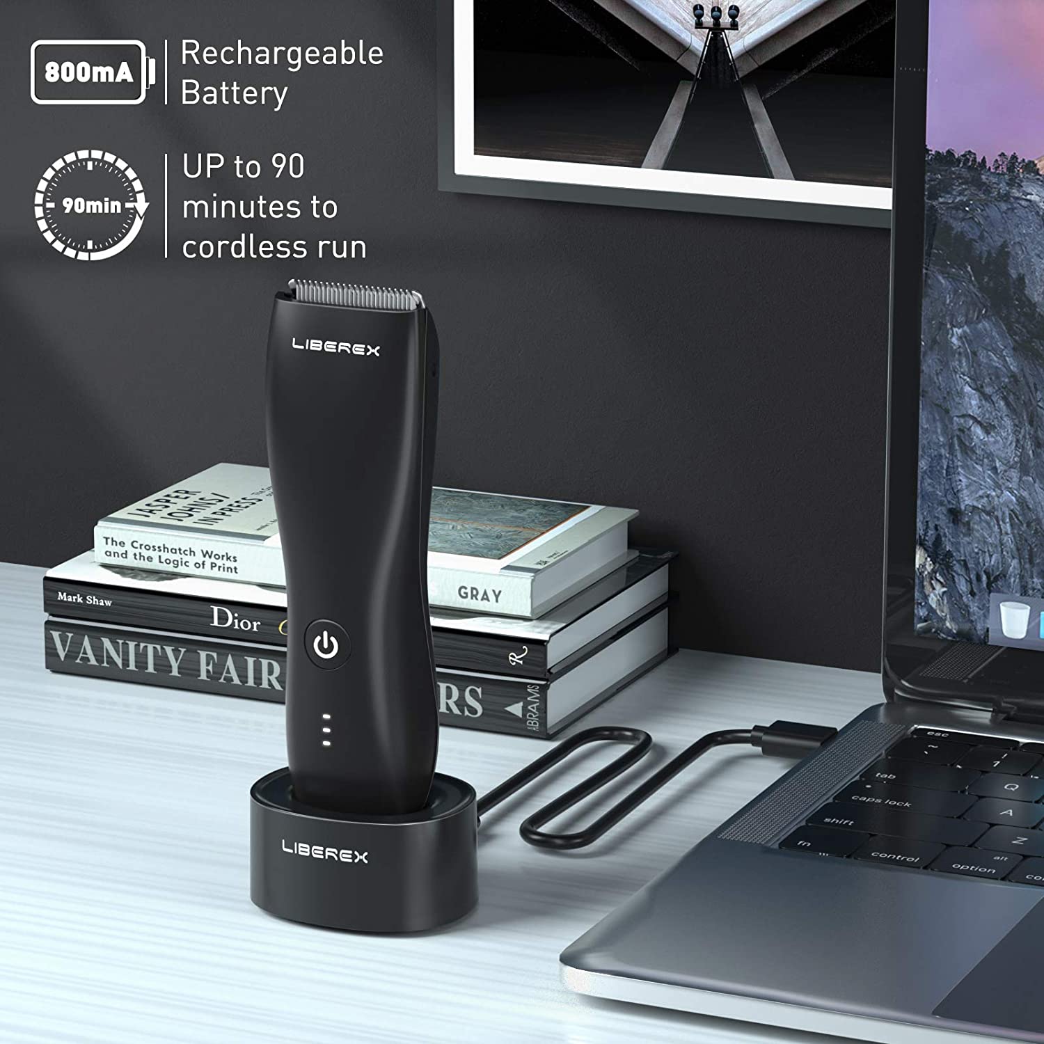 Liberex elektryczna maszynka robić włosów w pachwinie dla mężczyzn-łonowa maszynka robić włosów pielęgnacja ciała kliper akumulator ostateczny męska higiena brzytwa