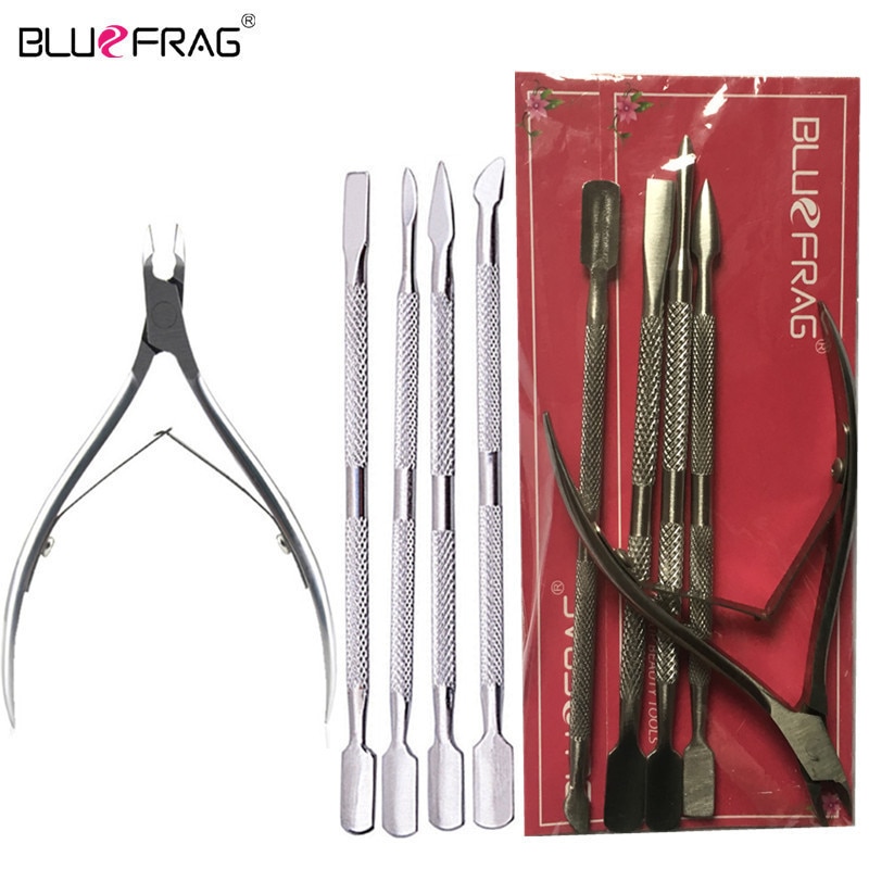 Nagelkunstgereedschap nagelriemverwijderaar nagelriemschaartje nagelriemduwer knipper schaar dode huid manicure pedicure roestvrij staal