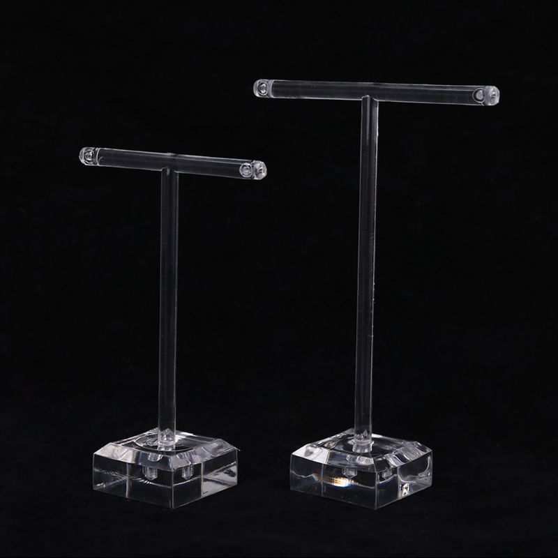 2 Stks/set Oorbellen Plank Sieraden Display Rack T Vorm Stand Show Charms Universele Professionele Showcase Boutique: clear