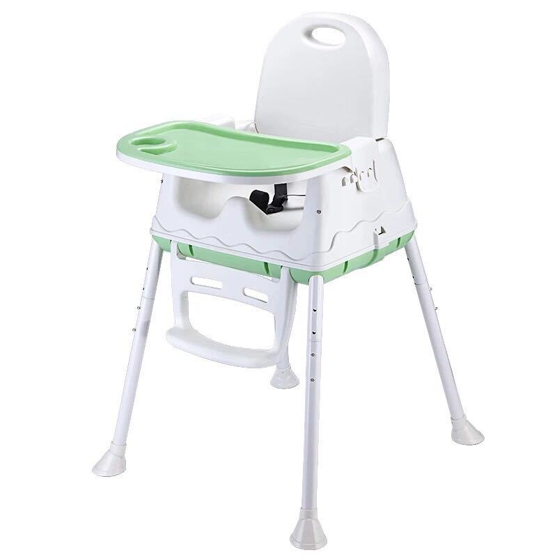Babyvoeding Hoge Stoel Voor Kinderen Voeden Stoelen Draagbare Verstelbare Baby Eten Eetkamerstoel Plastic Veiligheid Baby Tafel Stoelen: Groen
