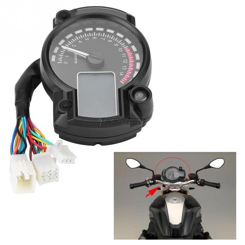 15000 rpm Motocicleta Moderna Digital Medidor de Luz Digital LCD Velocímetro Tacómetro Odómetro Ajustable 7 colores