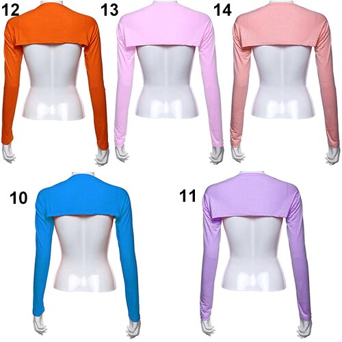 Vrouwen Solid Katoen Stretch Een Stuk Schouder Mouw Zon Arm Cover