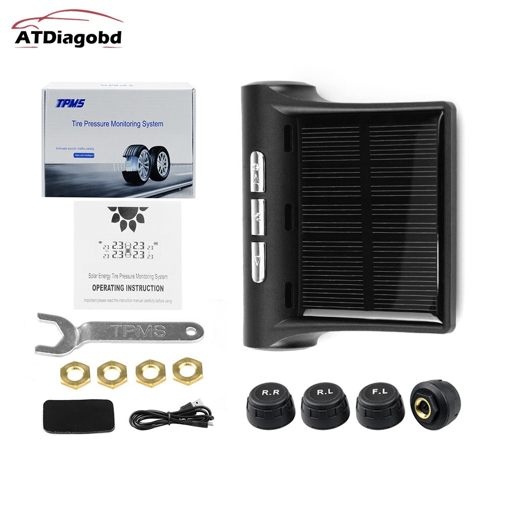 Good LCD Display Auto Security Alarm Systems Tyre Pressure Car TPMS Tyre Pressure Monitoring System Solar Power Digital