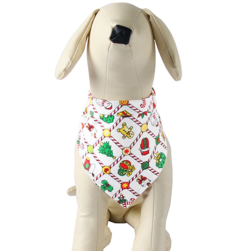 1PC Pet Bibs Saliva Towel Christmas Costume Decor Hats For Cat Dog Christmas Pet Bandana Santa Pattern Triangle Scarf QA 232