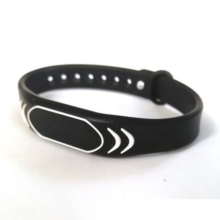 125khz Adjustable Silicone Waterproof RFID Wristband Bracelet Keyfob Token TK4100 ID Tags 1PCS Swimming Pool ACCESS Control Card: Black