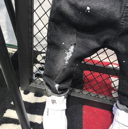 (inget bälte) raka jeans barn elastisk midja baby barnkläder lämplig för 2-6 år