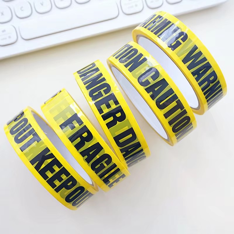 1/Roll 24Mm * 25M Waarschuwingstape Gevaar Waarschuwing Fragiele Barrière Herinneren Diy Sticker Werk Veiligheid Plakband Voor Winkelcentrum Winkel School
