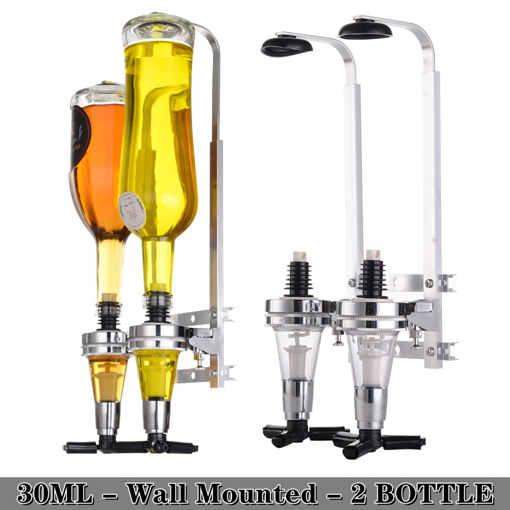Distributeur de liqueur mural 1-6 bouteilles, support pour Cocktail, vin, bière, Bar, distributeur de boissons, séparateur d&#39;alcool: 2 Bottle