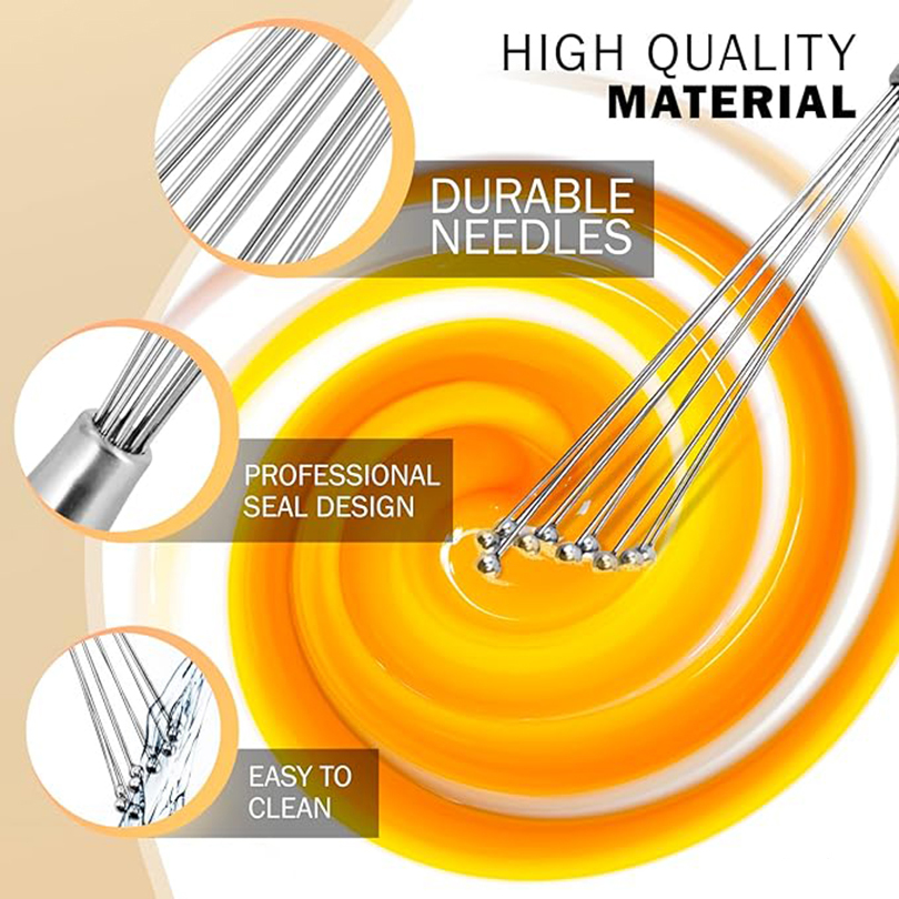 Ensemble de fouets à billes en acier inoxydable, 1 pièce, fouet de cuisine, fouet à œufs en fil pour la cuisson, mélange, battage, agitation, outil de cuisson des œufs
