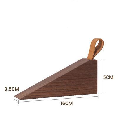 Butoir de cale de porte en bois 1 pièce, petite cale de butée de porte antidérapante pour le joint de bas de porte pour le bureau à domicile: Large black