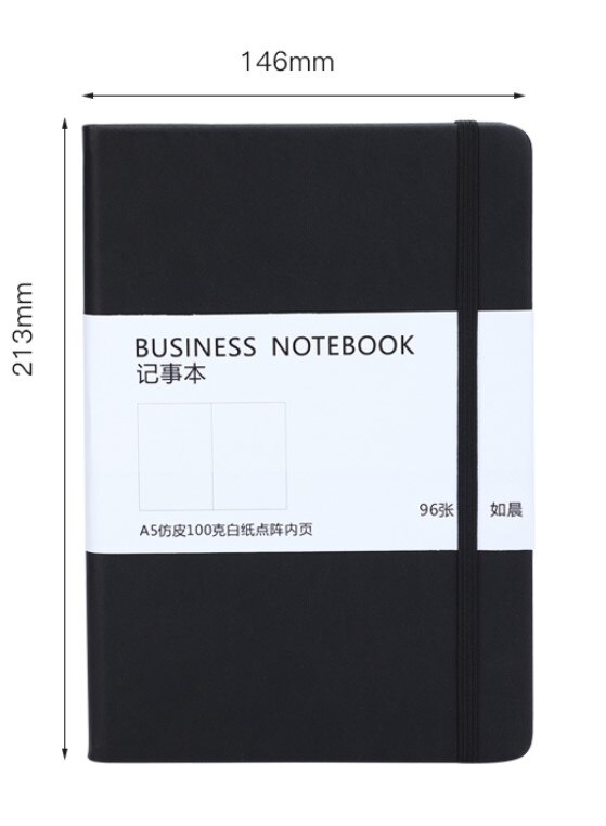 A5 Dotted bullet dotted-journal Notebook Diary ivory white 100 GSM paper Planner Office school supplies sketchbook Stationery: Black