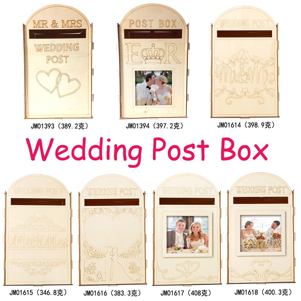 Wooden Wedding Supplies Mailbox Royal Post Style Decoration Wooden Wedding Letter Box Crafts Decoration