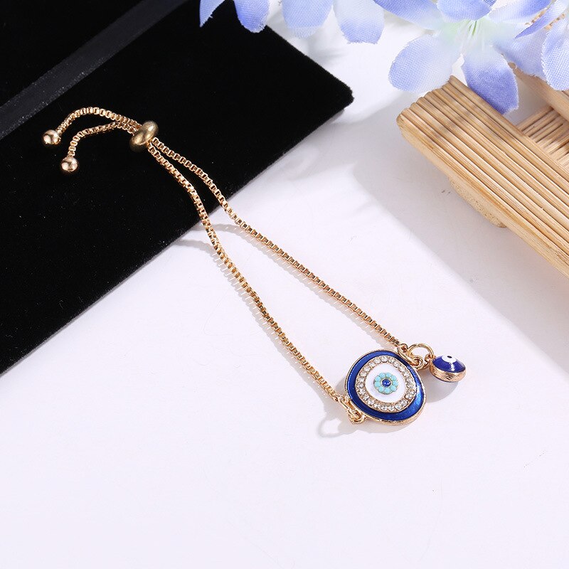 Turkse Blauwe Crystal Evil Eye Armbanden Voor Vrouwen Meisje Verstelbare Pulseras Mujer Armband Sieraden Armband Bedels Bijoux