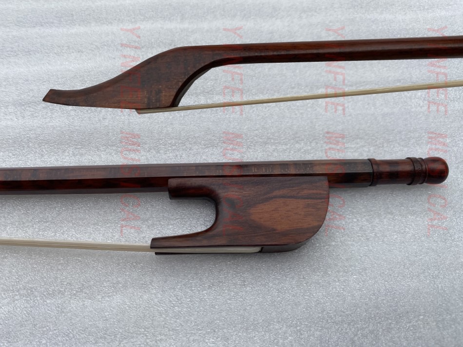 1Pc Professionele Barokke Snakewood Cello Bow 4/4 Full Size Wit Mongolië Paardenhaar