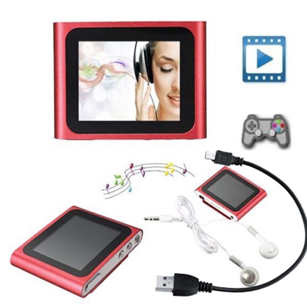 Portable 1.8 Inch LCD Screen Display MP4 Player 6th Generation Music Media Video Movie FM Radio MP4 Player With clip