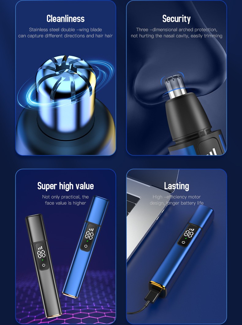 Xiaomi Electric Ear Nose Hair Trimmer Rechargeable Type-C Fast Charging Portable shaver Hair Clipper Trimmer For Nose