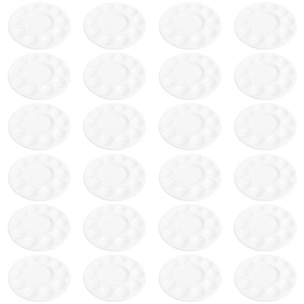 24Pcs Paint Pigment Tray Pigment Pallet Color Mixer Plate Art Student Pallet for School