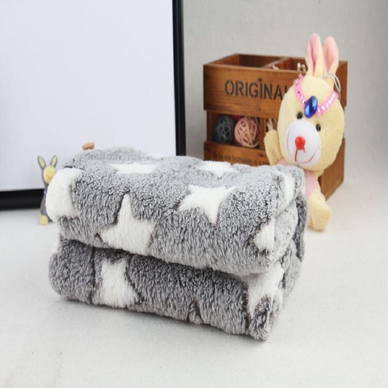 Pet Blanket Winter Dog Cat Bed Mat Foot Print Warm Sleeping Mattress Dogs Cats Coral Fleece Warm blanket Pet Supplies