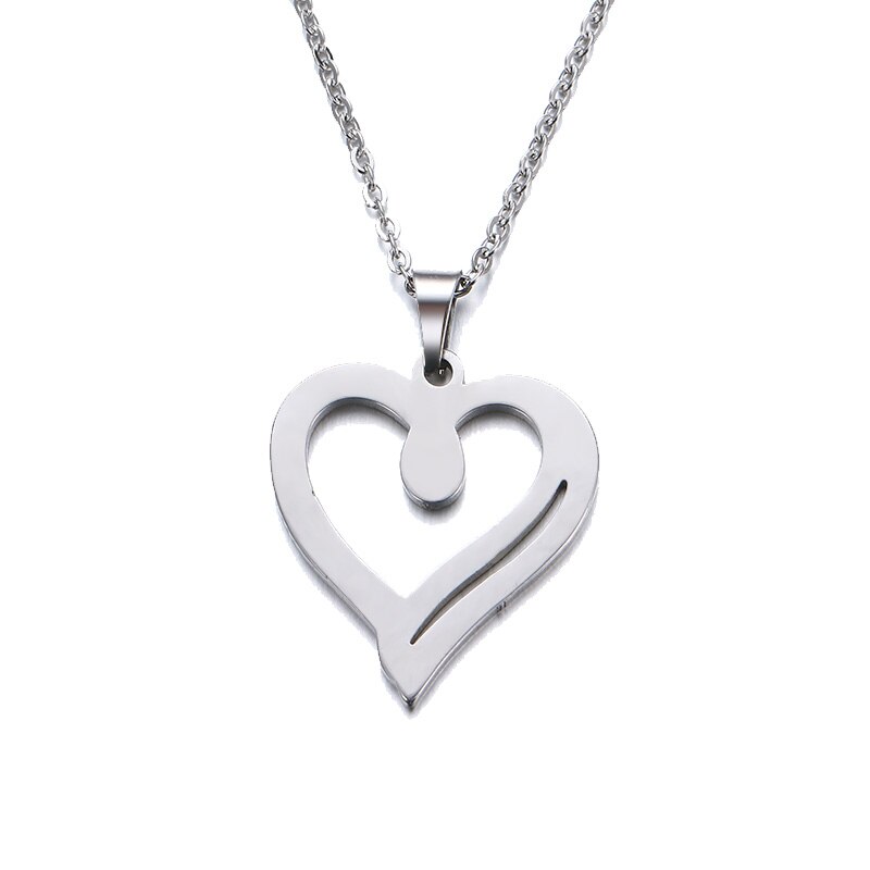 Dotifi in Acciaio Collana in Acciaio per Le Donne Uomo Amante Del Cuore in Oro E Argento di Colore Del Pendente Della Collana di Fidanzamento Gioielli: Silver