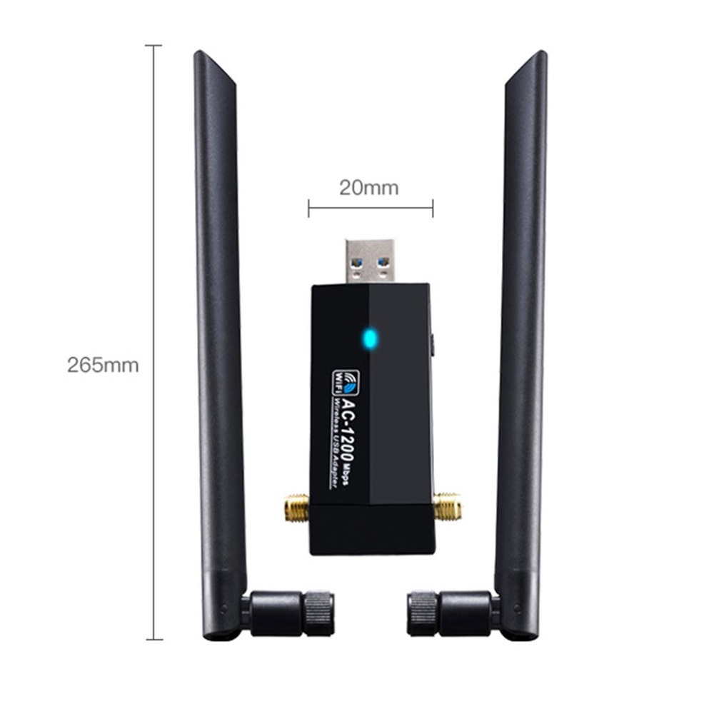 1200Mbps Long Range Dual Band 5GHz Wireless USB 3.0 WiFi Network Adapter Antennas for Home Office Desktop Laptop PC