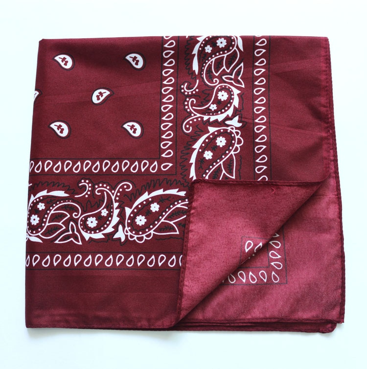 55 Cm Paisley Bandana In Sport Sjaal Polyester Hoofdband Voor Jongen/Meisje Hoofddeksels: Wine Red