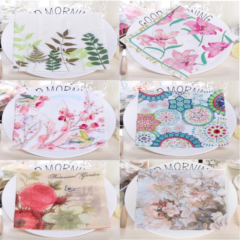 Vintage Papier Servetten 33*33, Elegante Servetten, Coral Herten, Vogel, Bloem, Vlinder, decoupage, Bruiloft, Verjaardag, Partij Servetten