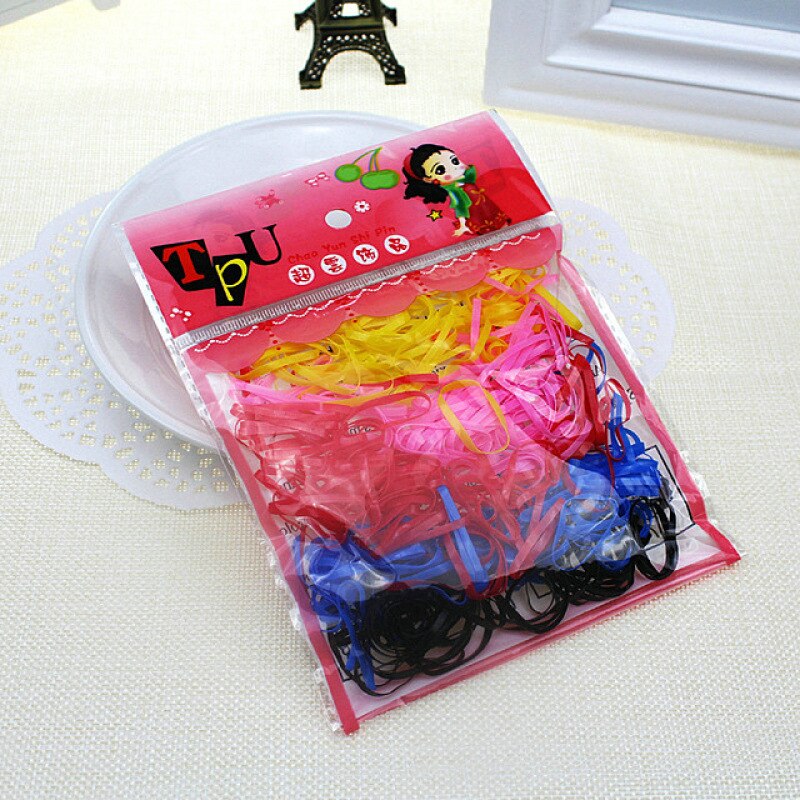 250 stk piger gummi hårbånd hestehale holder elastiske hårringe børn hår reb bånd hår styling værktøjer til piger hovedbeklædning: 2