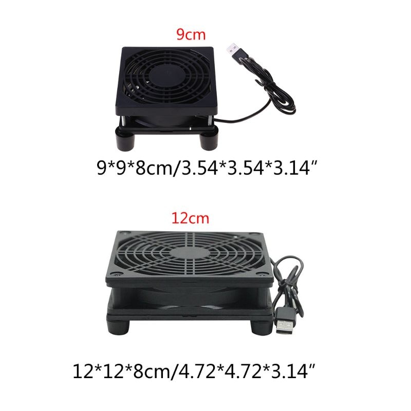 1 Pc 9Cm/12Cm Koelventilator Dc 5V Usb Voeding Stille Ventilator Voor Router Tv set-Top Box Radiator Koeler Diy Reparatie Onderdelen