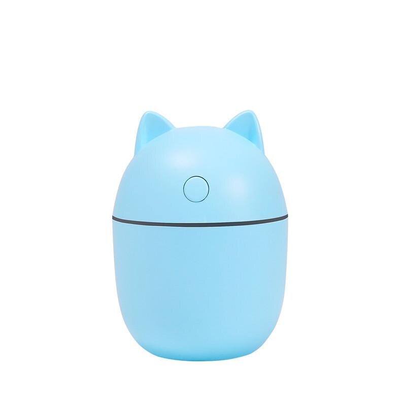 220ML Air Humidifier Fan Aroma Essential Oil Diffuser USB Plug with LED Night Lamp Mini for Home Spa Car Mist Spray Aromatherapy: Blue