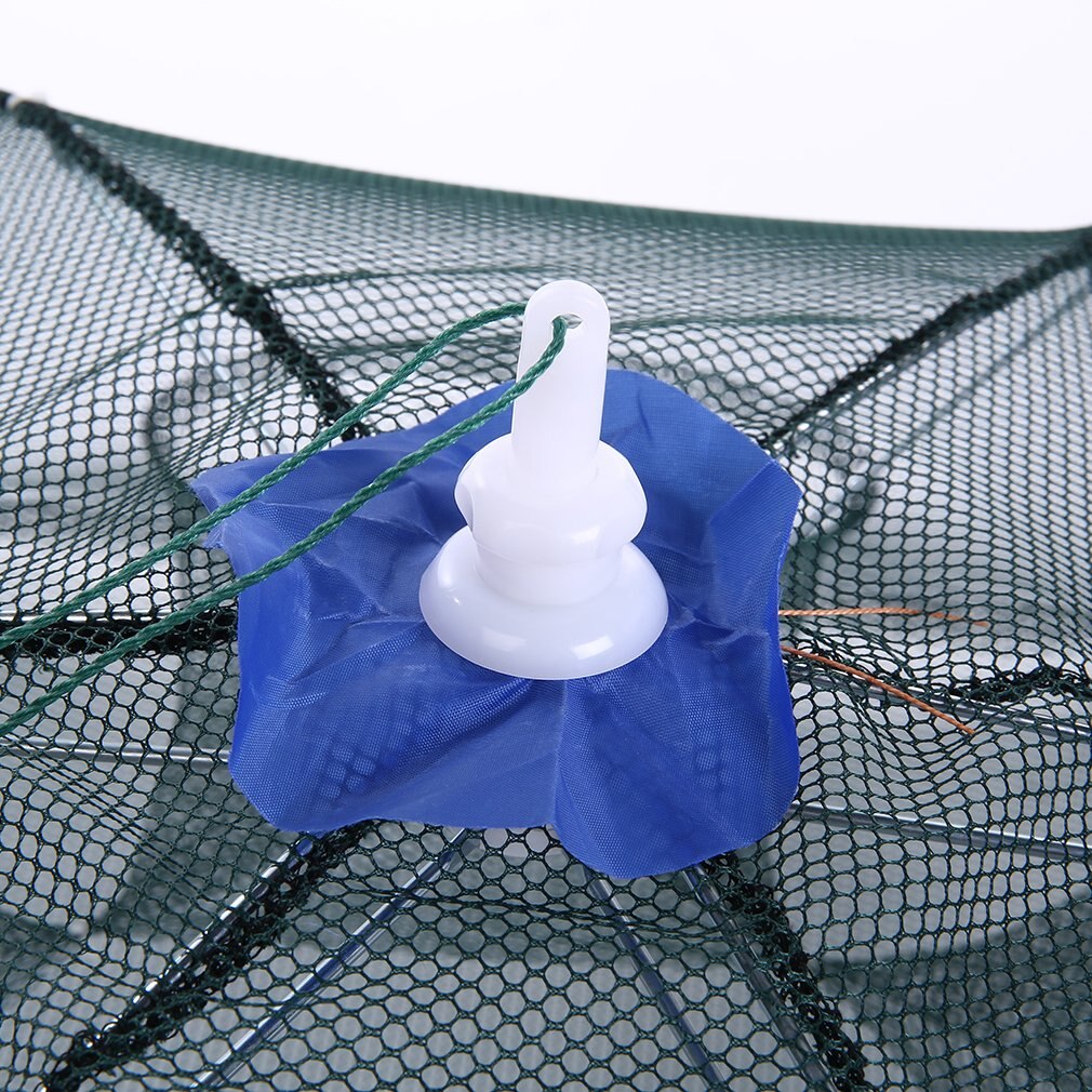 Folded Portable Hexagon 6 Hole Automatic Fishing Shrimp Trap Fishing Net Fish Shrimp Minnow Crab Baits Cast Mesh Trap Sales
