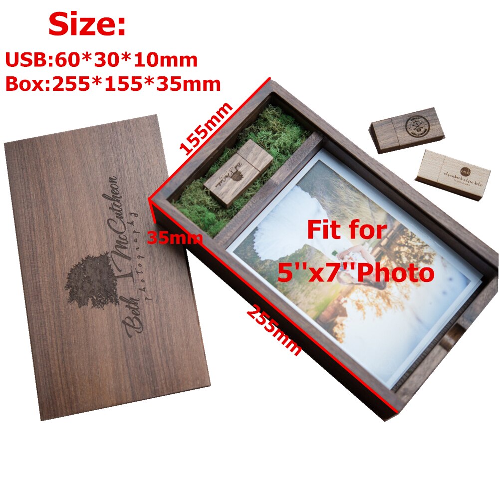 4GB Wooden walnut photo album box and USB3.0: Default Title