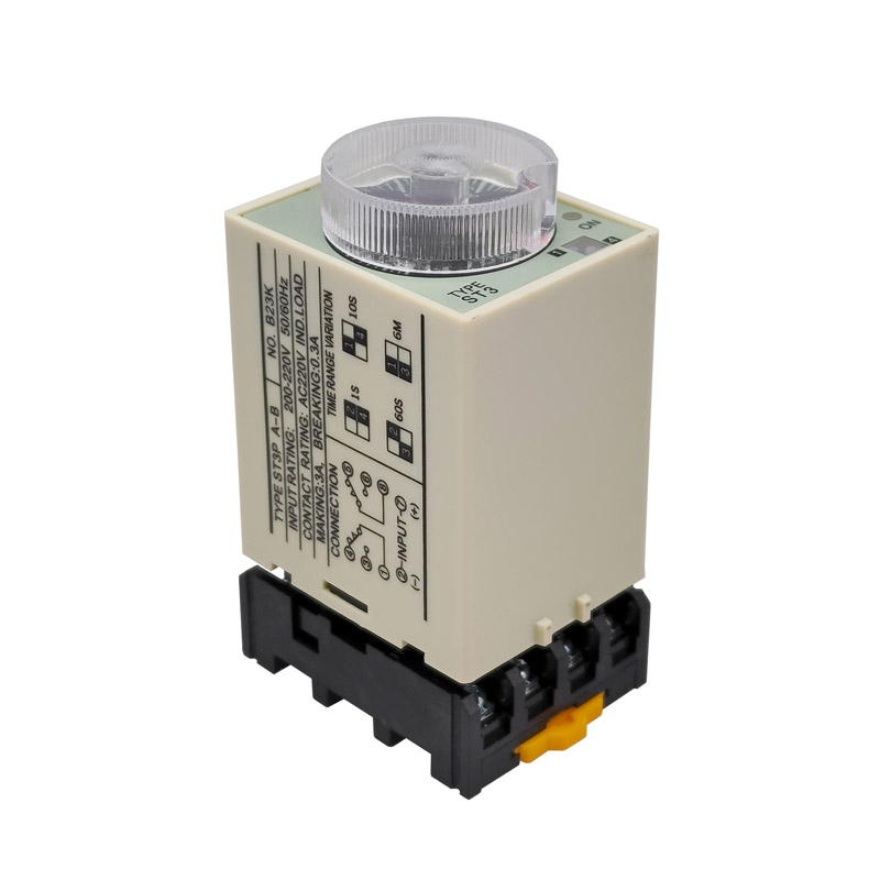 ST3Pa-A/B/C/D/E/F/G Zeitrelais mit Sockel, Einschaltverzögerung, 8 Stifte, Ausschaltverzögerung, Zeitrelais, AC 220 V, DC12 V, 24 V
