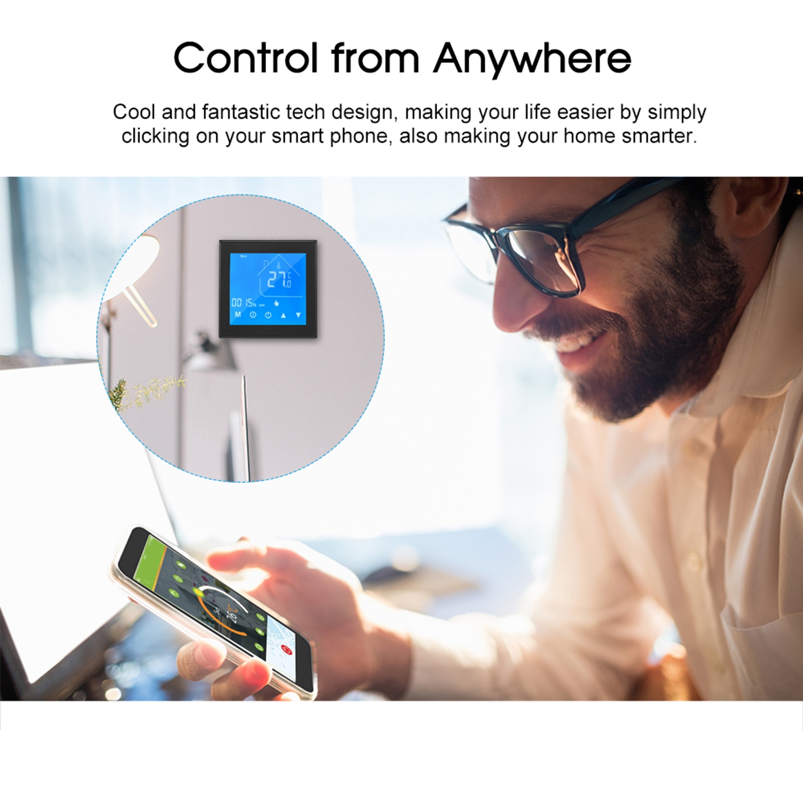 WiFi Smart Thermostat Temperature Controller LCD Display Week Programmable for Water Heating Ewelink Compatible with Alexa