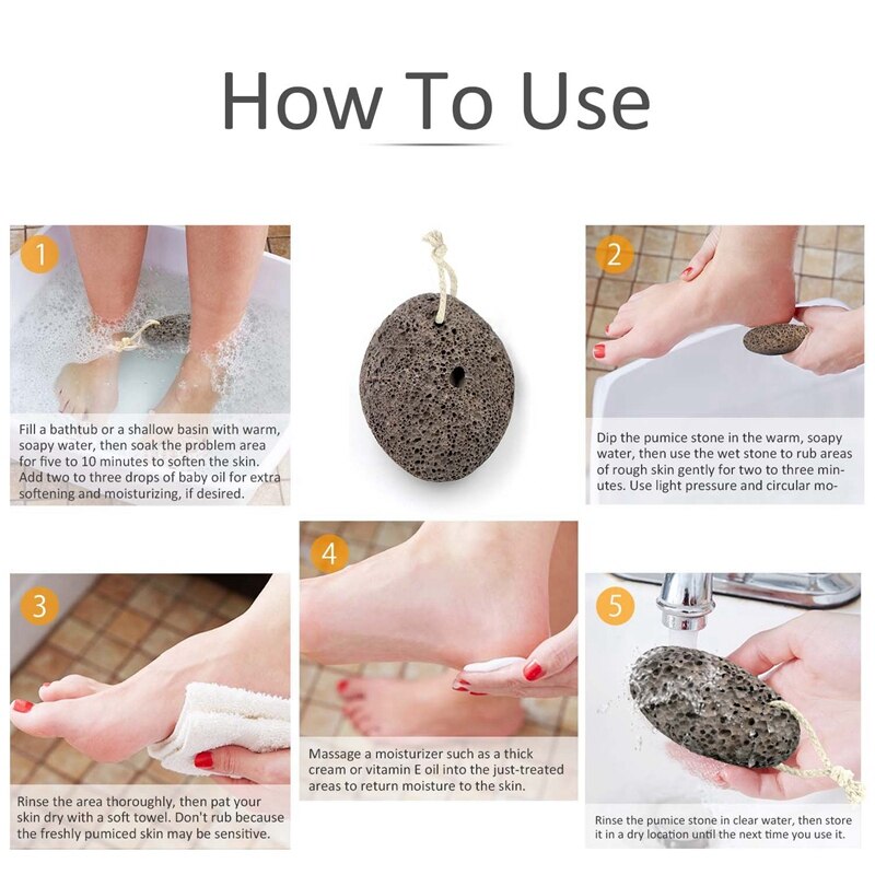Lava Pumice Stone For Foot Scrubber, Foot Pumice To Remove Dead Skin (Ran Color And Shape)