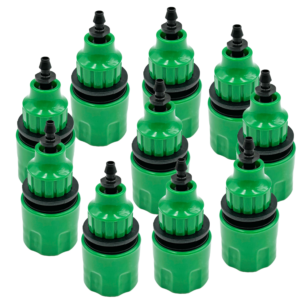 Adattatore ad innesto rapido da 2 pezzi con connettore spinato da 1/4 (ID 4 mm) o 3/8 pollici (8 mm) per irrigazione giardino irrigazione serra